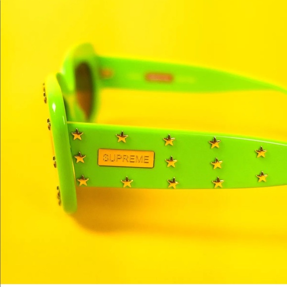 SUPREME Royale Sunglasses SS18 Stars - Lime Green - Picture 4 of 6